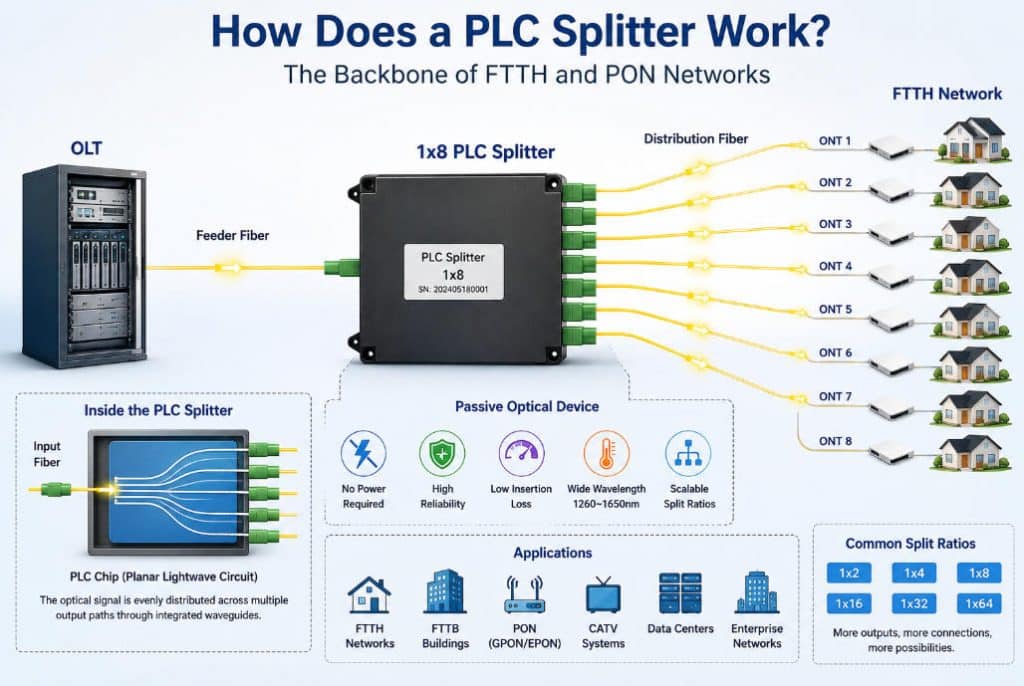 How Does a PLC Splitter Work? A Complete Guide for Fiber Optic Networks ...